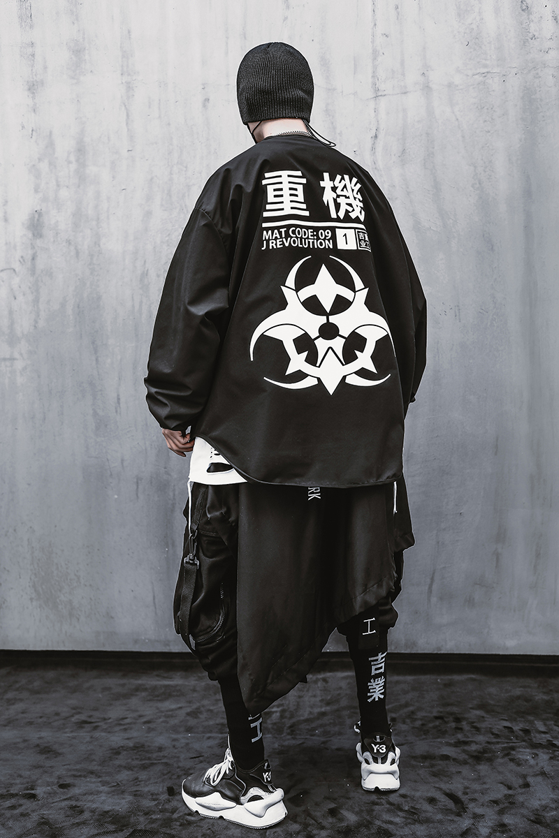 Guochao Functional Wind Big Pocket Loose Casual Jacket Shirt