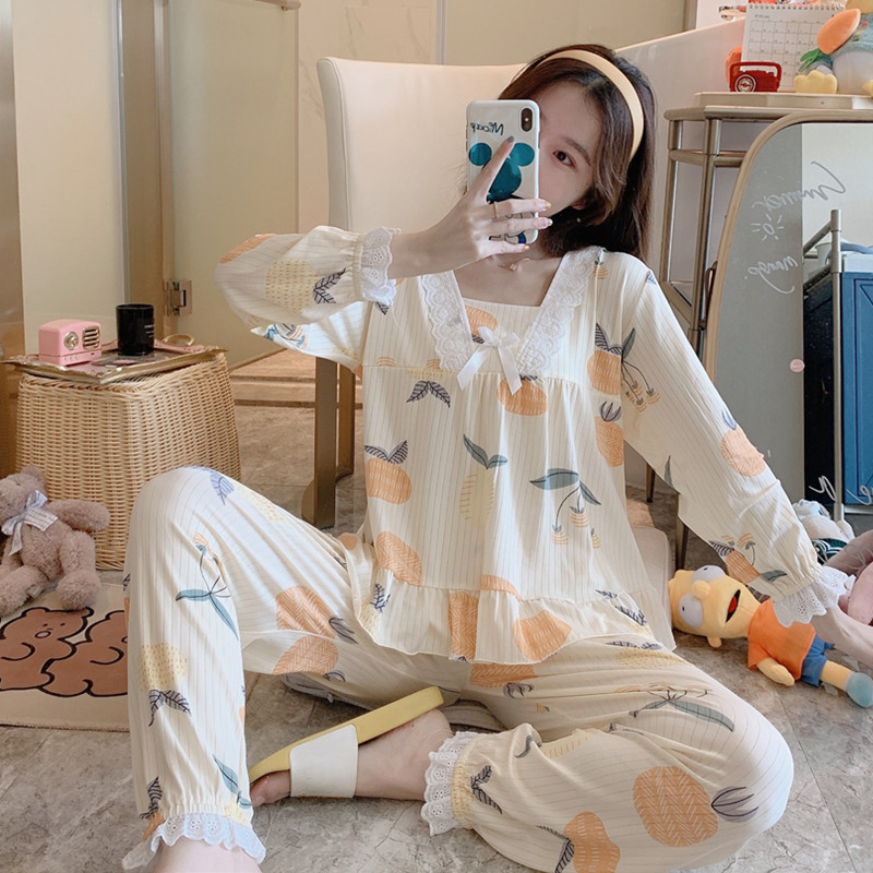 Title 2, A 4044 spring and autumn long sleeve pajamas wi...