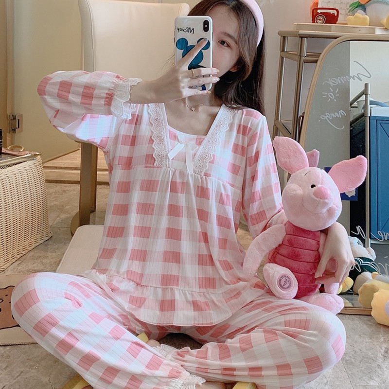 Title 1, A 4044 spring and autumn long sleeve pajamas wi...