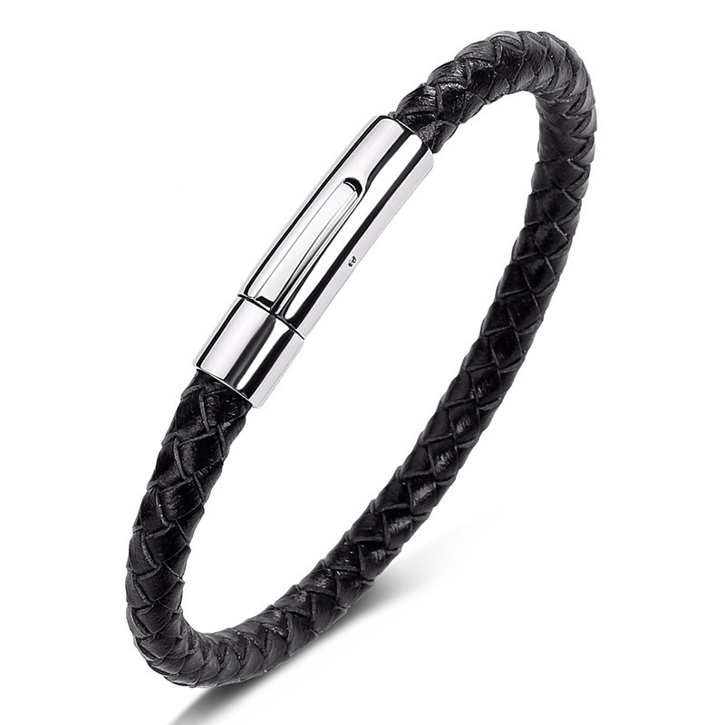 Korean Version Of Hot Selling Jewelry Men'S Hand-Woven Leather Cord Bracelet