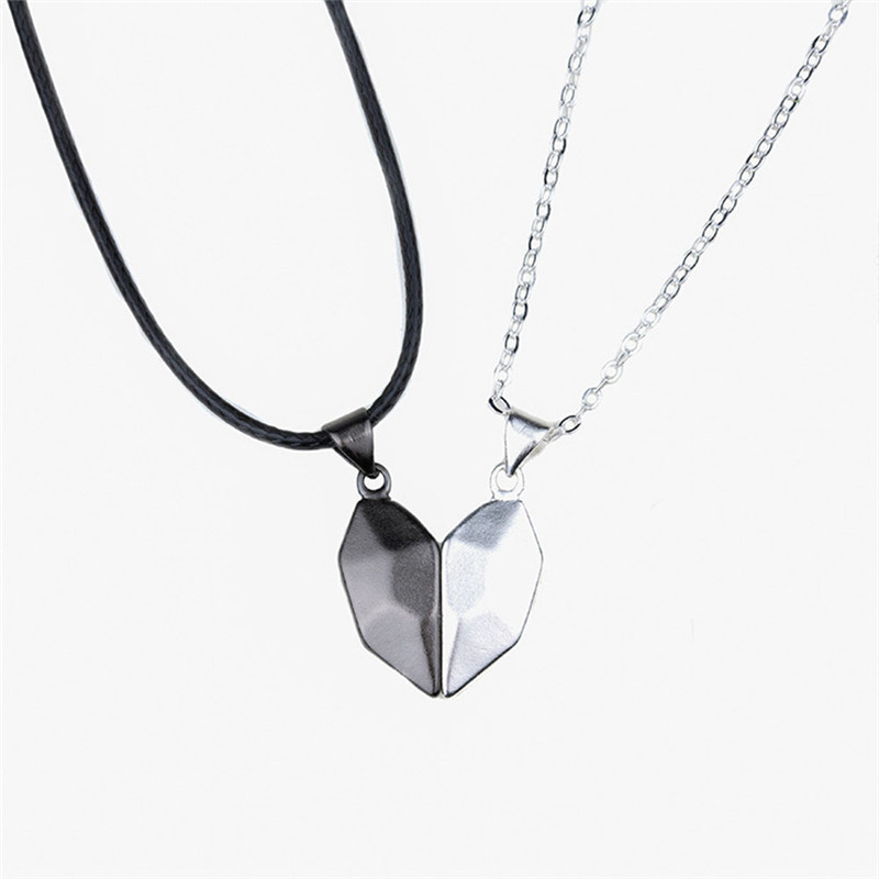 Love Magnet Couple Pendant Wishing Stone Heartbreak Stitching Clavicle Necklace