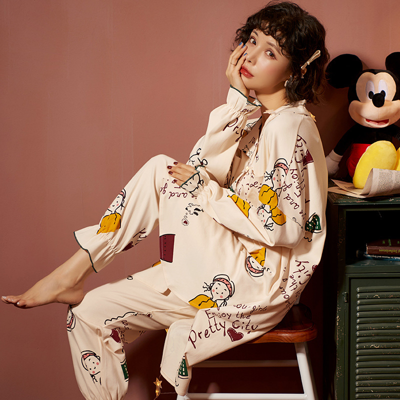 Extended Cardigan Long Sleeve Pajamas 