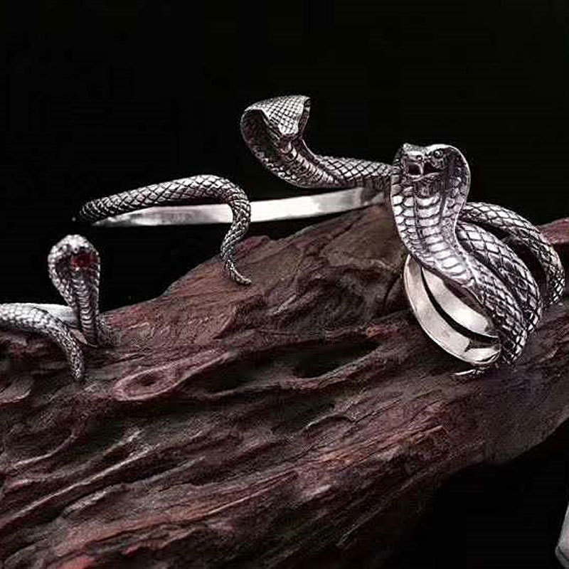Personality Retro Hipster Sterling Silver Viper Ring