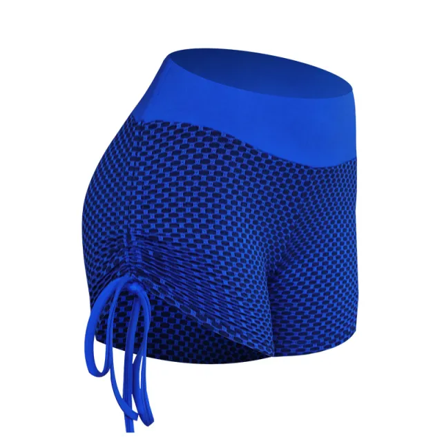 Ladies Jacquard Honeycomb Fitness Pants Peach Hip High Waist Running Fitness Tight Yoga Pants Blue - Shop at LoveMi