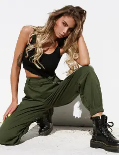 Mellow Chain Pants - Armygreen - View 1
