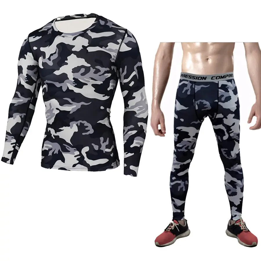 Camouflage Compression Baselayer Set Sports Long Sleeve