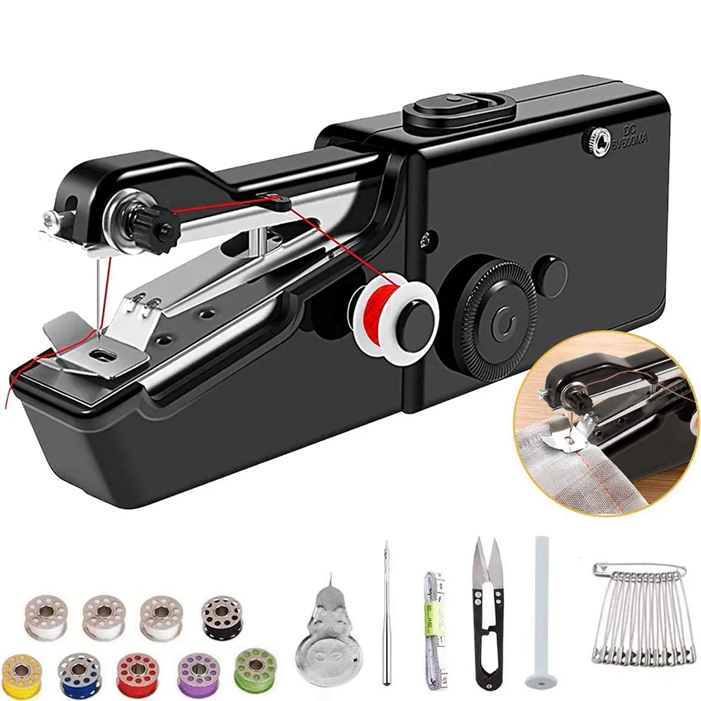 Handheld Electric Sewing Machine Set Black – image 5