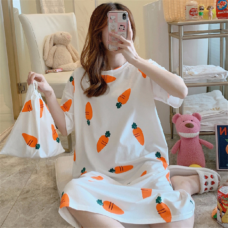 Title 3, Nightdress Female Long Sleeve Sweet Cute Cartoon