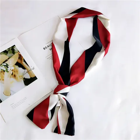 Women's Silk Scarf Long Spring and Autumn Double-sided Dual-use
