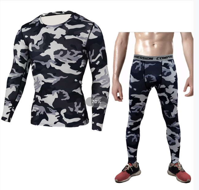 Camouflage Compression Baselayer Set Sports Compression Set Long Sleeve T-Shirt Tights Exercise Clothes Workout Bodysuit Fitness Suits For Men — foto 4