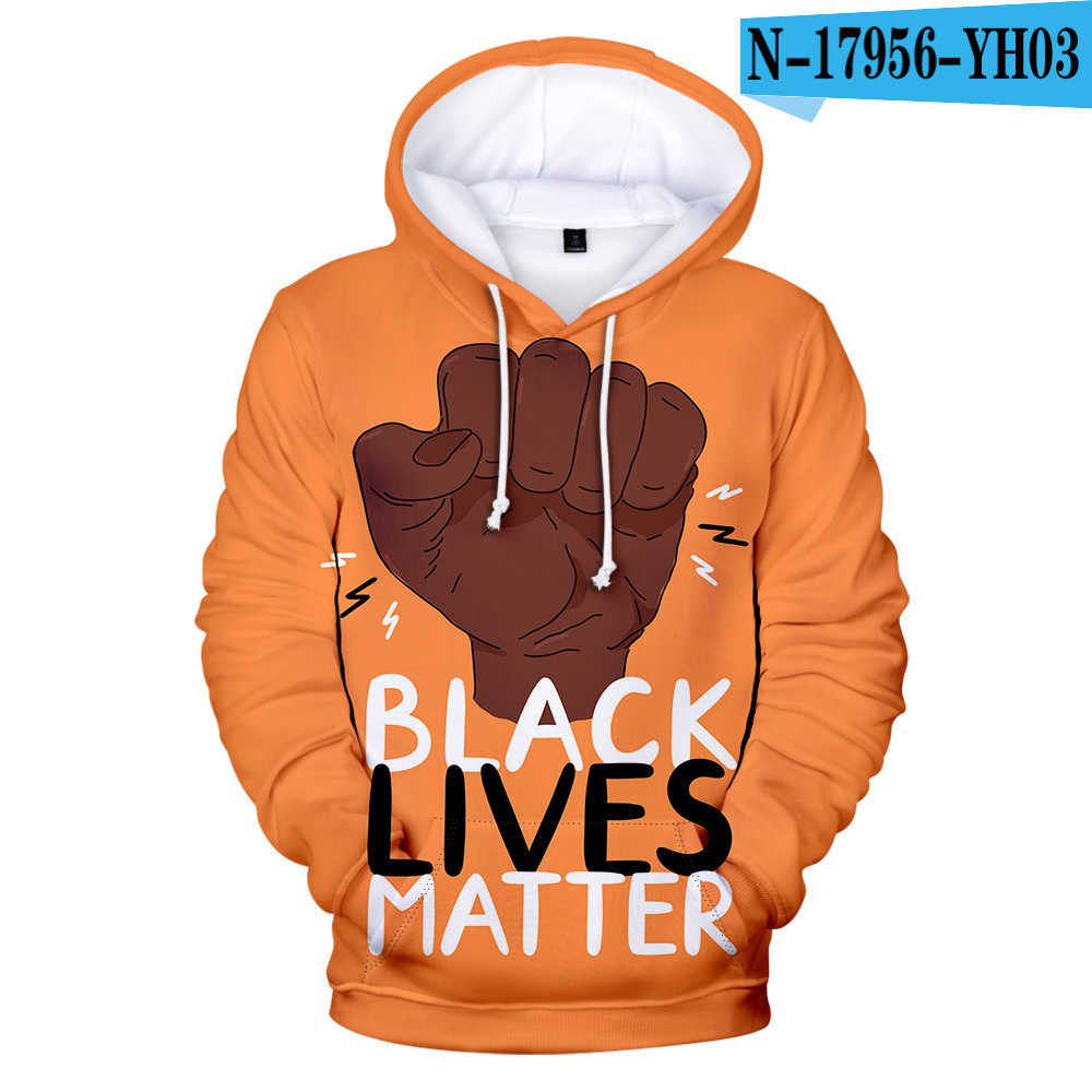 Black Lives Matter 3D Digital Printing European And American Hooded Sweater Custom Hooded Men'S And Women'S Clothing