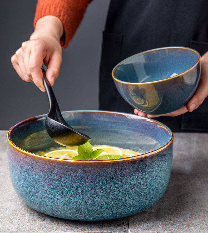 Title 2, 8.5 Inch Large Soup Bowl Ins Style Simple Ceram...