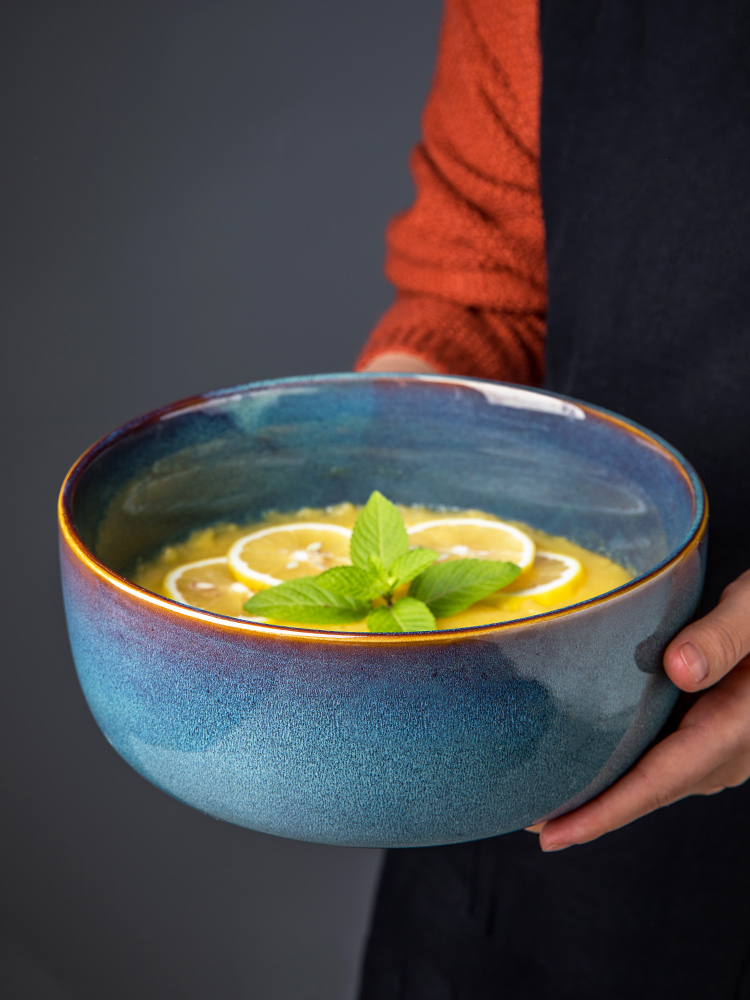 Title 5, 8.5 Inch Large Soup Bowl Ins Style Simple Ceram...