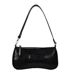 French Vintage Texture Underarm Bag - Black - View 1