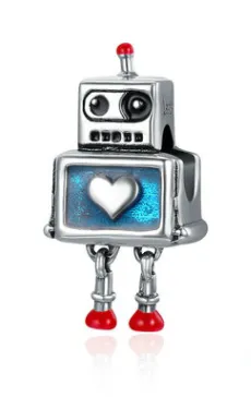 Retro Style S925 Sterling Silver Pendant Diy Beaded Robot Accessories Scc346 - Shop at LoveMi