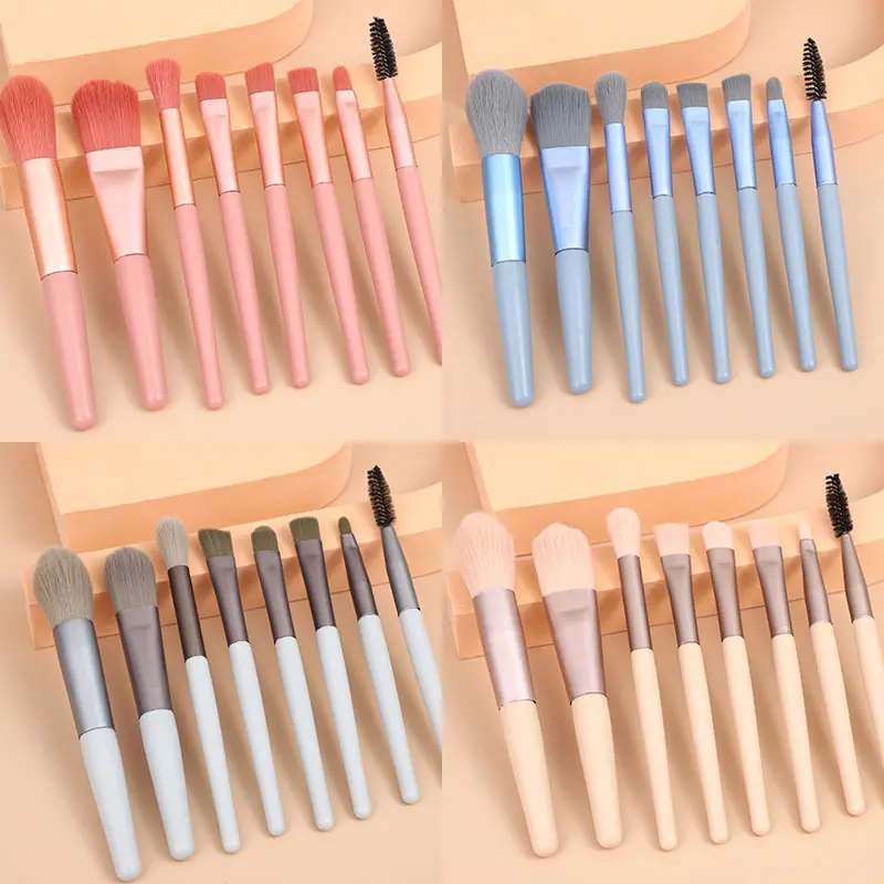 8 Small Makeup Brushes Morandi Portable Beauty Tool Soft
