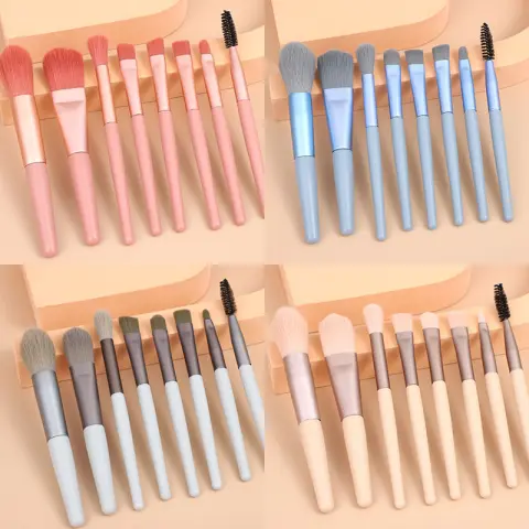 8 Small Makeup Brushes Morandi Portable Beauty Tool Soft
