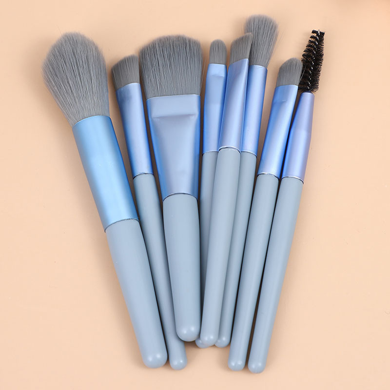 8 Small Makeup Brushes Morandi Portable Beauty Tool Soft Hair Makeup Brush Blue - Shop at LoveMi