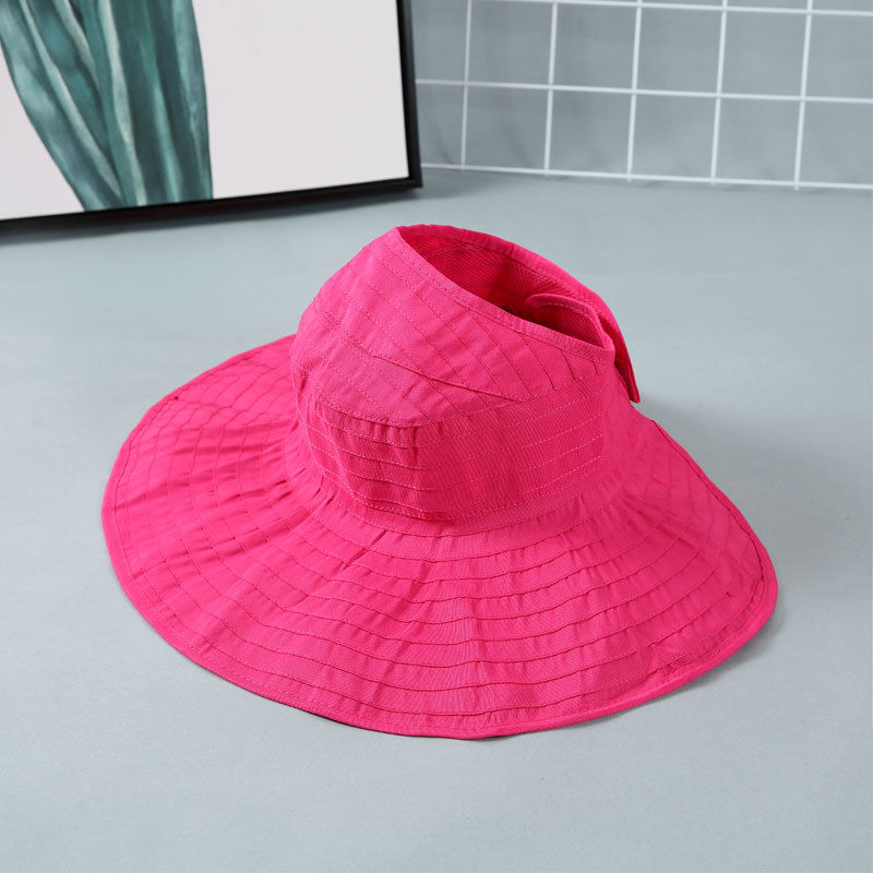  Foldable Sun Hat Cap Anti-UV UPF  Sun Shade Panama Roll Up Hat Soild Adjustable Cotton Wide Brim Visors Hat