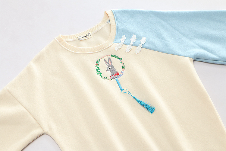 Title 15, Japanese cartoon rabbit embroidery pullover and...