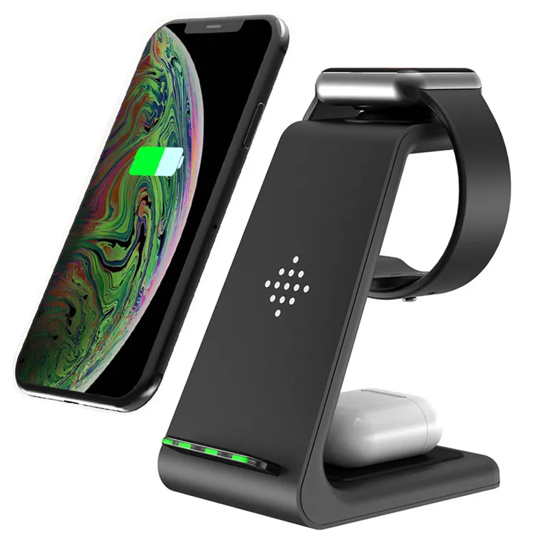 Wireless Charger Compatible with Iphone12 Three-In-One Charging Stand Iwatch6