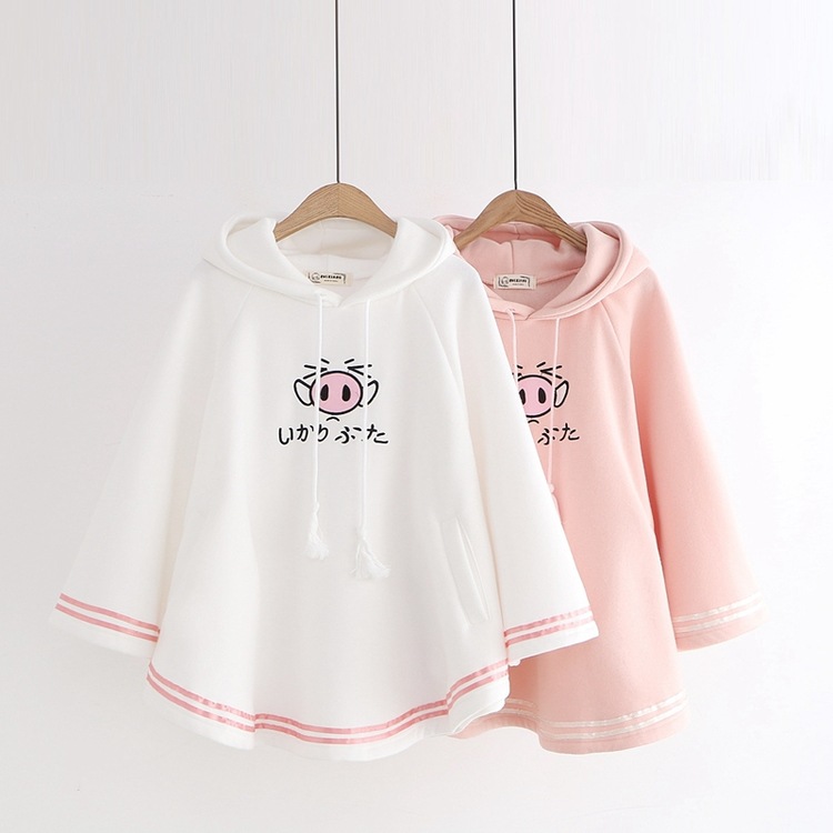 Title 2, Cute Angry Pig Cloak Horn Long Sleeve Plus Flee...