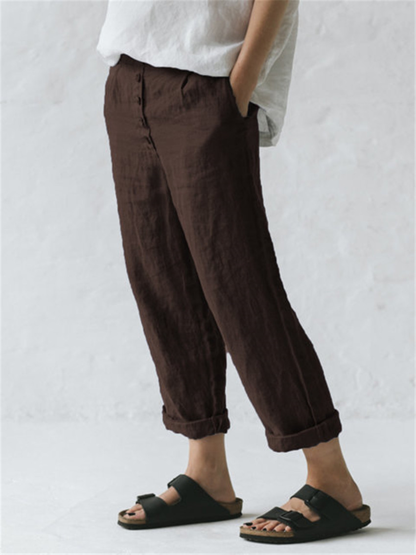 Title 5, Pantalones casuales de talla grande con botones...