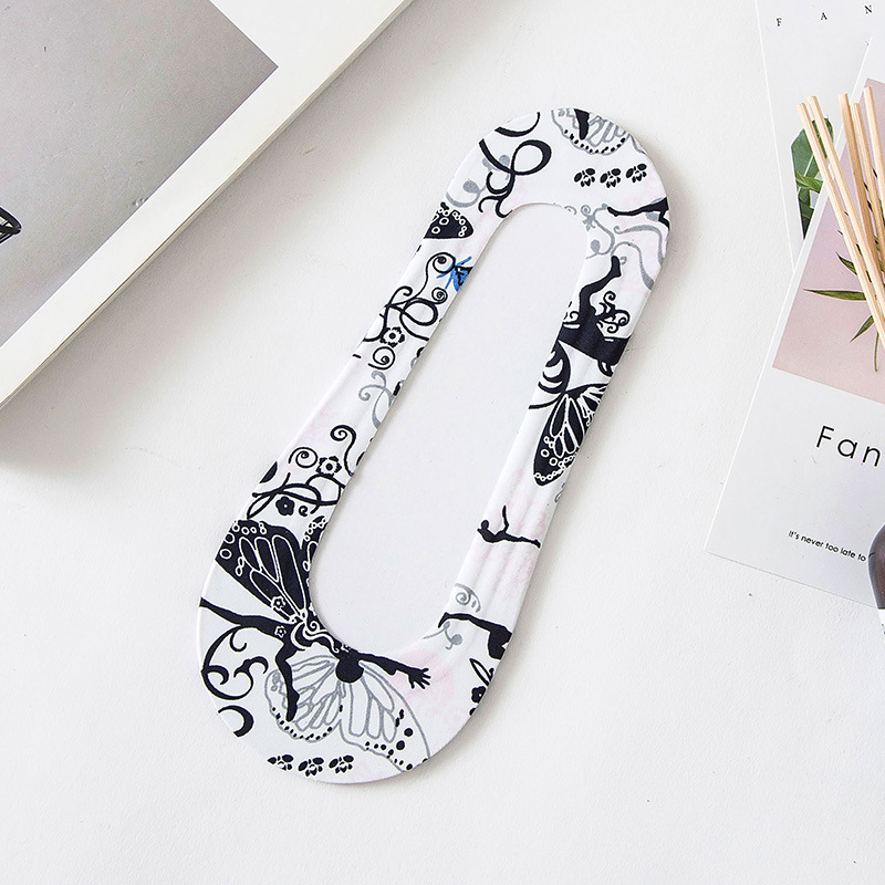 Title 5, Summer Korean Ice Silk Boat Socks Ladies Silico...