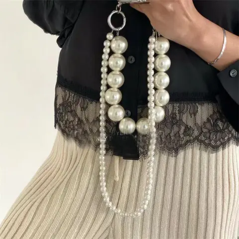 Creative Pearl Chain Mobile Phone Case Diagonal Backpack Soft