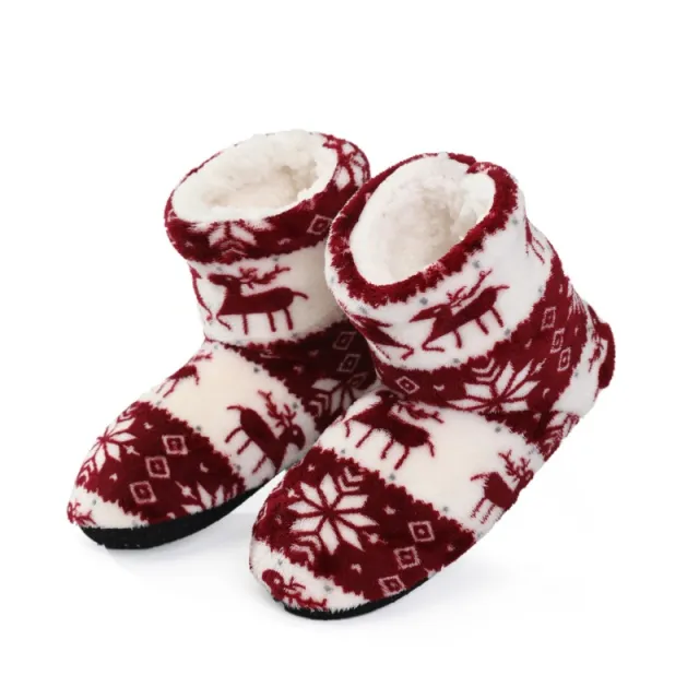 Printed indoor boots Wine - Shop at LoveMi