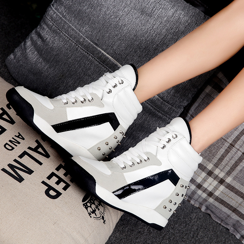 Rivet Frosted High-top Casual Sports Women's Shoes