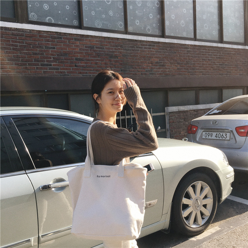 Canvas Bag Minimalist Style Ladies Shoulder Bag Casual Tote Bag