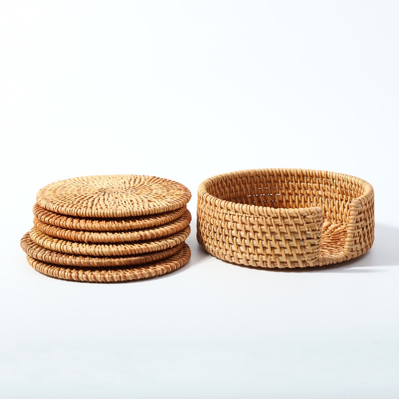 Title 4, Woven Vietnamese Rattan Coaster, Bamboo Tea Mat...