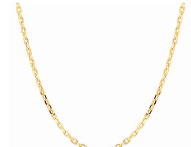 Thickened Rhodium-Plated Cross Chain
