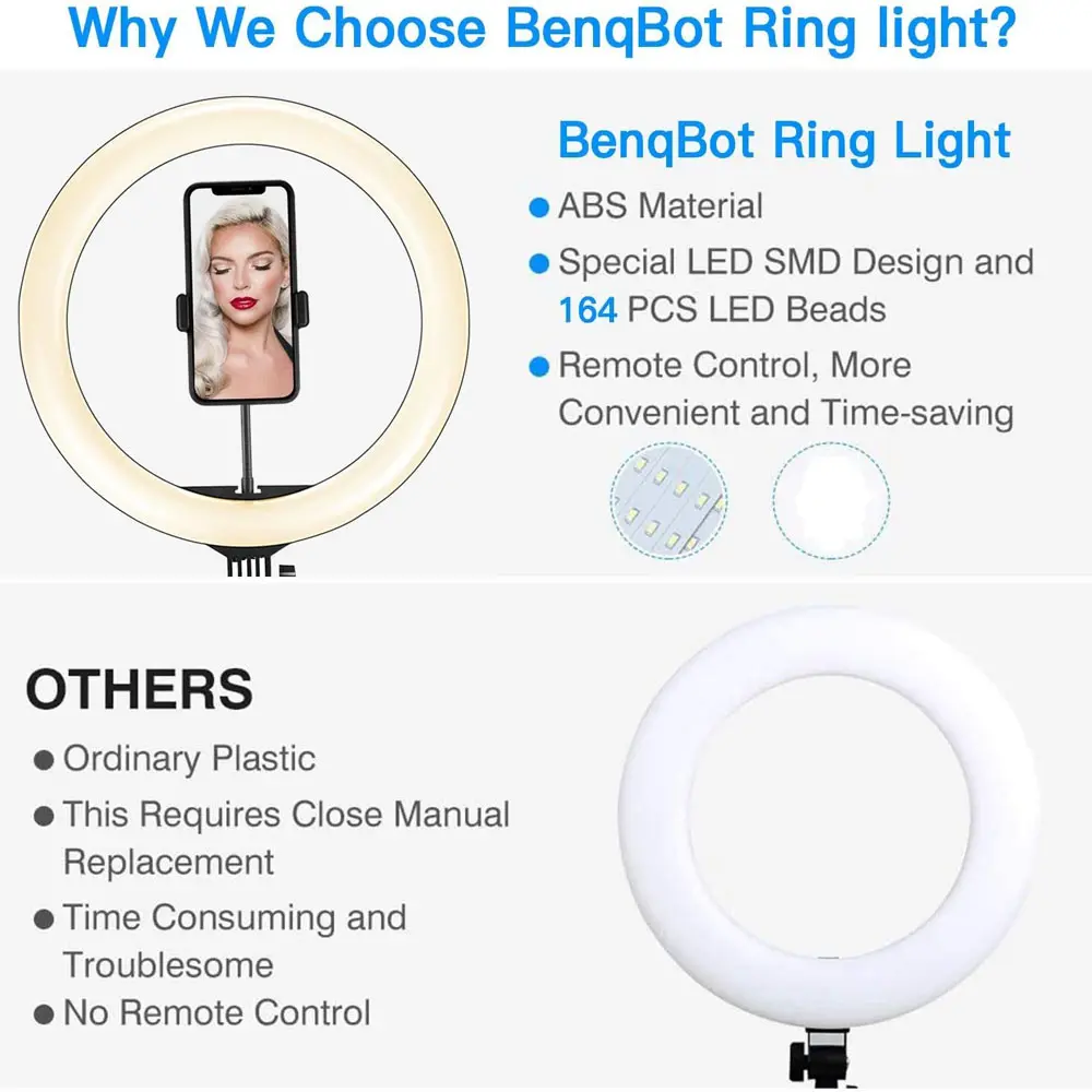 Compatible with Apple, Video Light, Dimmable Selfie