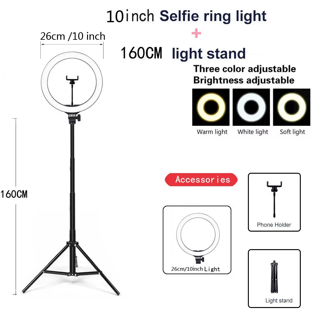 Compatible with Apple, Video Light, Dimmable Selfie