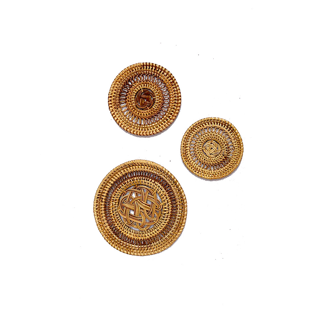Creative Hollow Coaster Pot Mat Cup Holder Rattan Mat Set