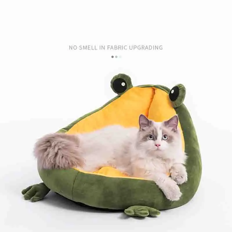 Frog Nest Winter Warm Semi-Enclosed Pet Bed