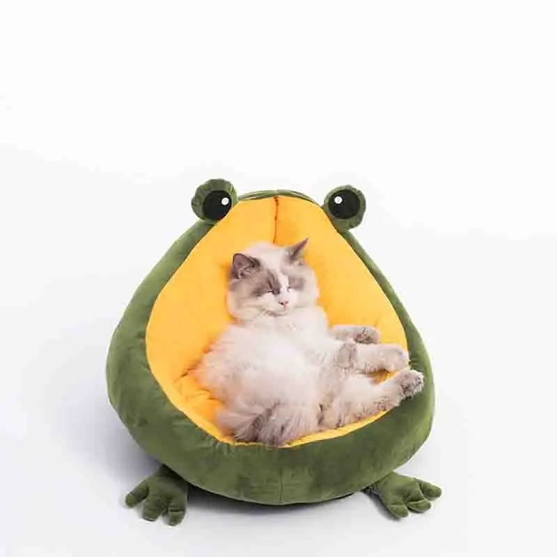 Frog Nest Winter Warm Semi-Enclosed Pet Bed