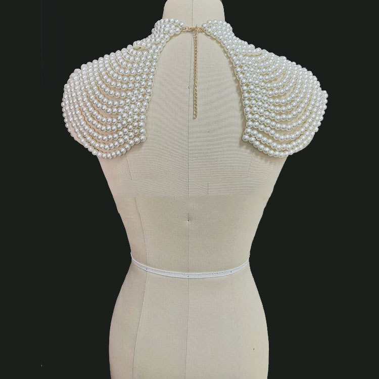 Title 2, Exaggerated Multi-Layered Design Pearl Necklace...