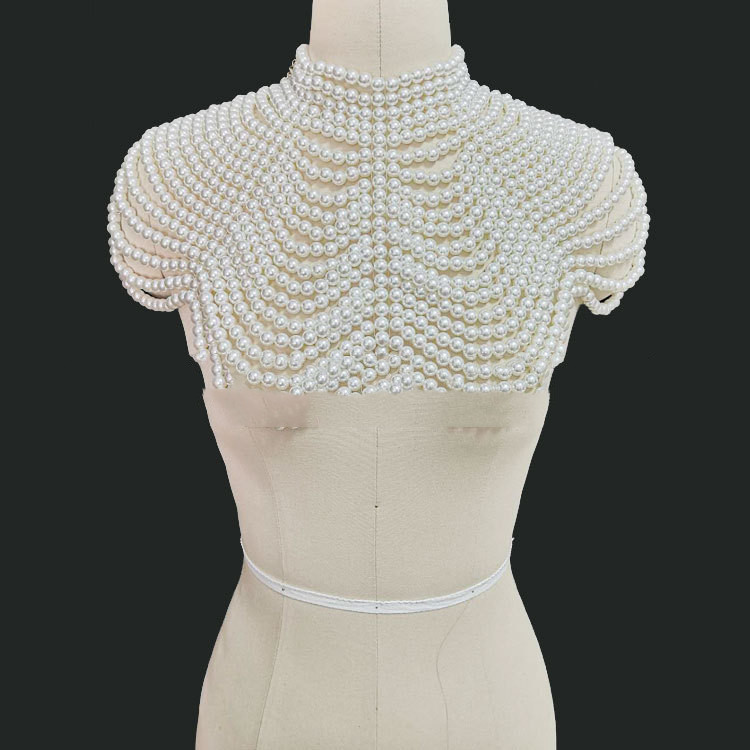 Title 1, Exaggerated Multi-Layered Design Pearl Necklace...