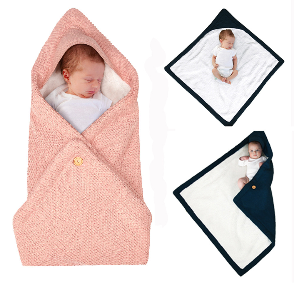  Multi-Purpose Stroller Thick Knitted Stroller Button Sleeping Bag Blanket — foto 7