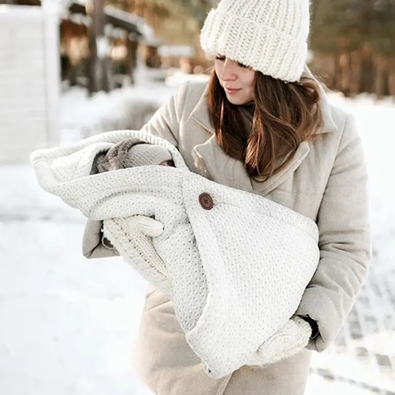 Multi-Purpose Stroller Thick Knitted Button Sleeping Bag