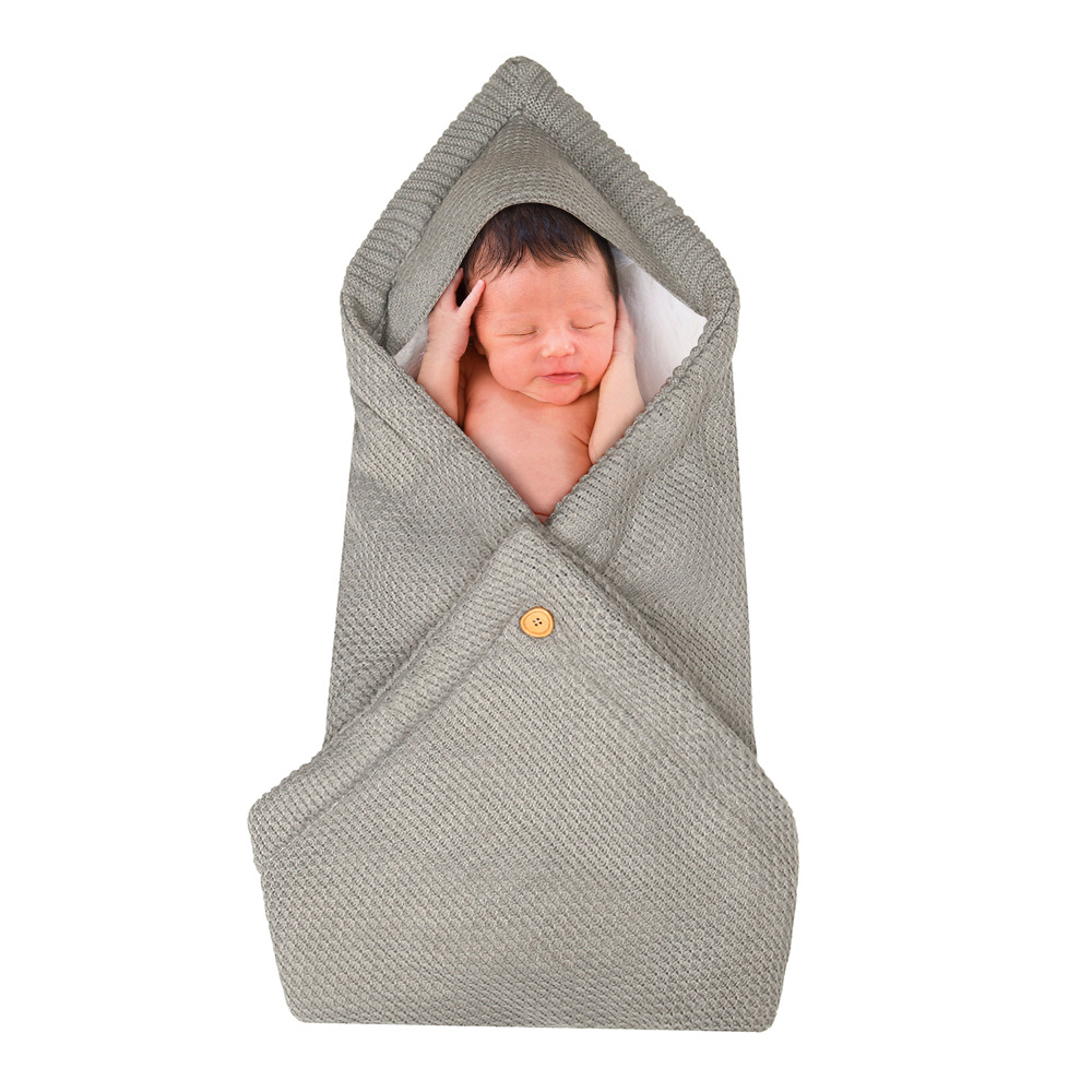  Multi-Purpose Stroller Thick Knitted Stroller Button Sleeping Bag Blanket — foto 4