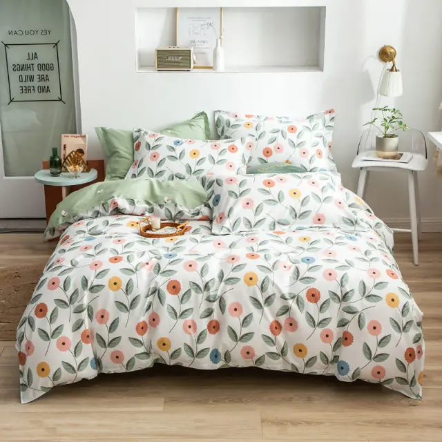 Pure Cotton Bed Linen And Duvet Cover 40S Hotel Bed Linen Set Flowery - Shop at LoveMi
