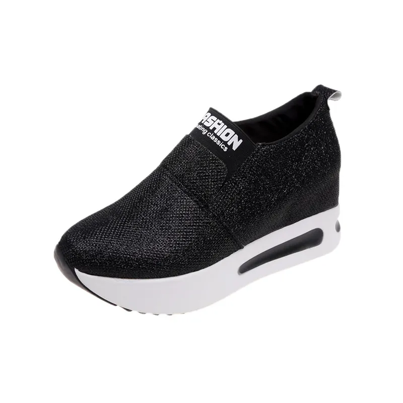 Casual Round Toe Shallow Mouth Solid Color Casual Women's Single Shoes - Black