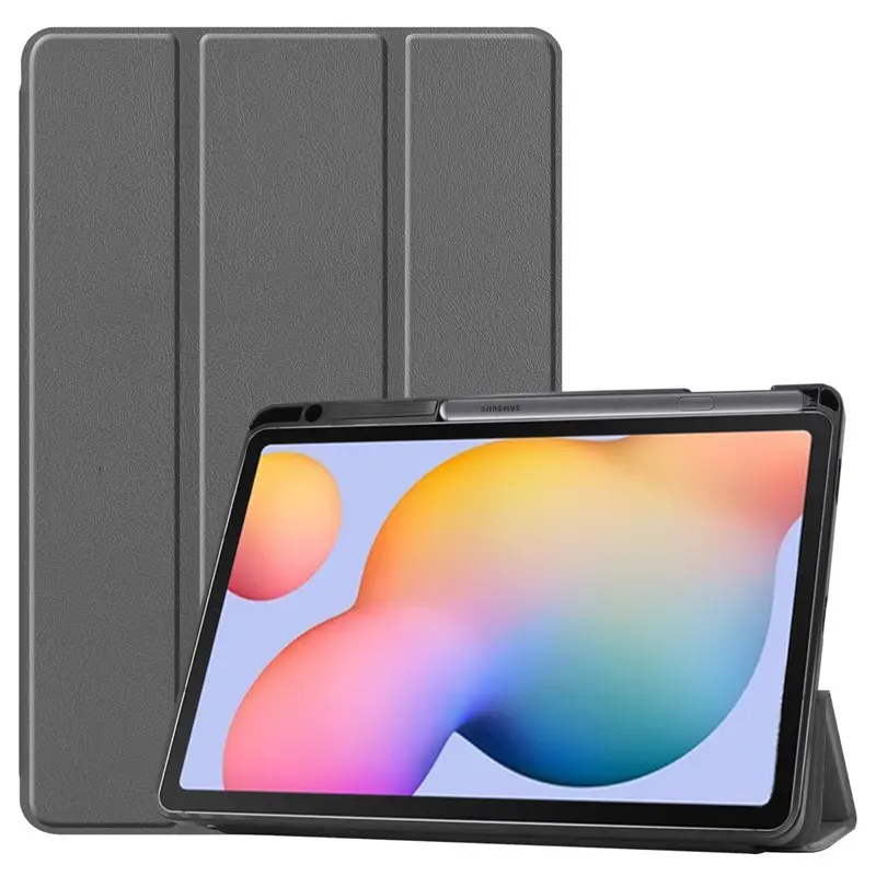 Suitable For  S6 Lite 10.4 Flat Case P610  P615 Three Fold Belt Pen Slot Caster Leather Case