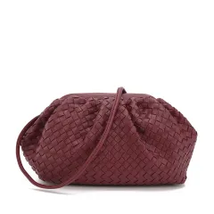New European And American Fashion Messenger One-Shoulder Woven Net Celebrity Cloud Bag Clutch - Red - View 1