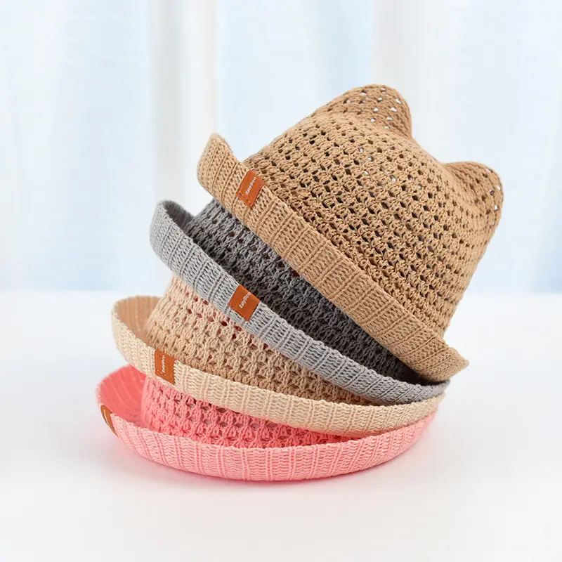 Little Bear Cute Spring And Summer Sunshade Hollow Pot Hat