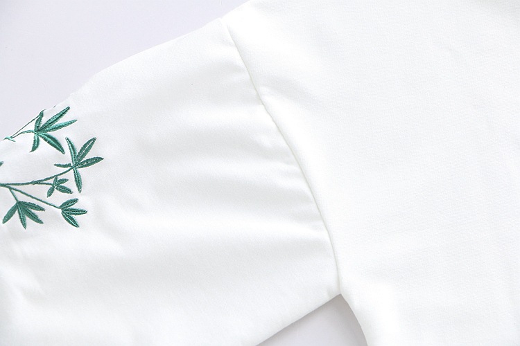 Loose Flared Sleeve Embroidered Hooded Sweatshirt